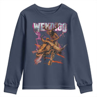 Wendigo Youth Sweatshirt Riding Skeleton Cryptid Occult Dark Fantasy - Wonder Print Shop