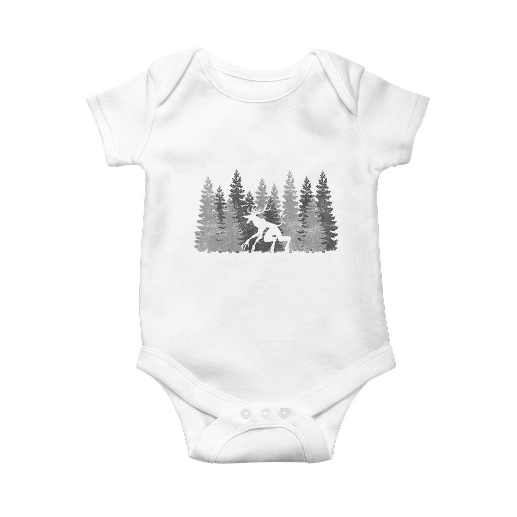 Wendigo Baby Onesie Mountain Trees Cryptid Occult Dark Fantasy - Wonder Print Shop