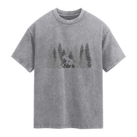 Wendigo Washed Cotton T-Shirt Mountain Trees Cryptid Occult Dark Fantasy