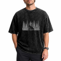 Wendigo Washed Cotton T-Shirt Mountain Trees Cryptid Occult Dark Fantasy