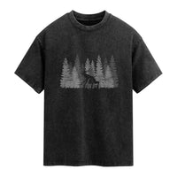 Wendigo Washed Cotton T-Shirt Mountain Trees Cryptid Occult Dark Fantasy