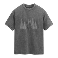 Wendigo Washed Cotton T-Shirt Mountain Trees Cryptid Occult Dark Fantasy