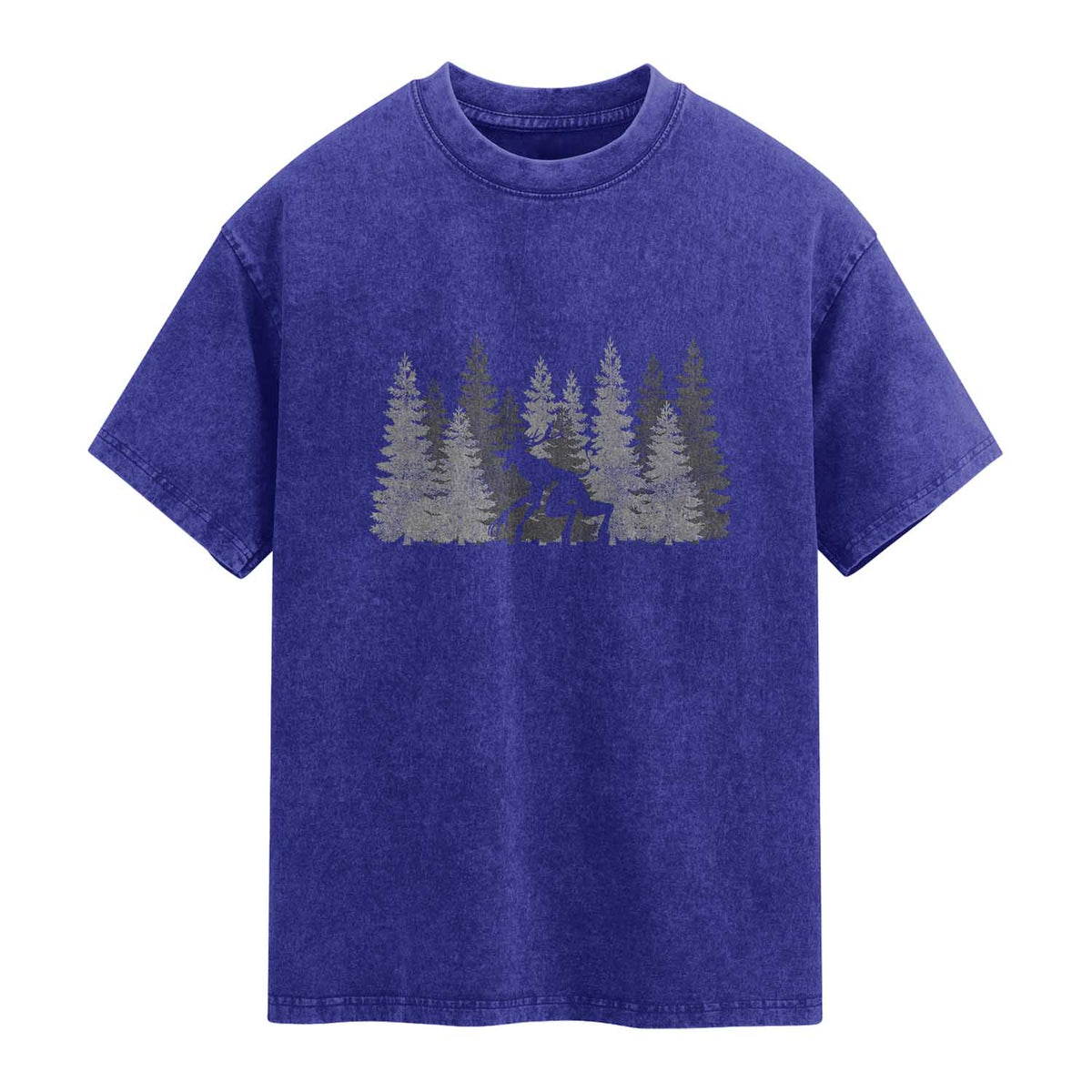 Wendigo Washed Cotton T-Shirt Mountain Trees Cryptid Occult Dark Fantasy