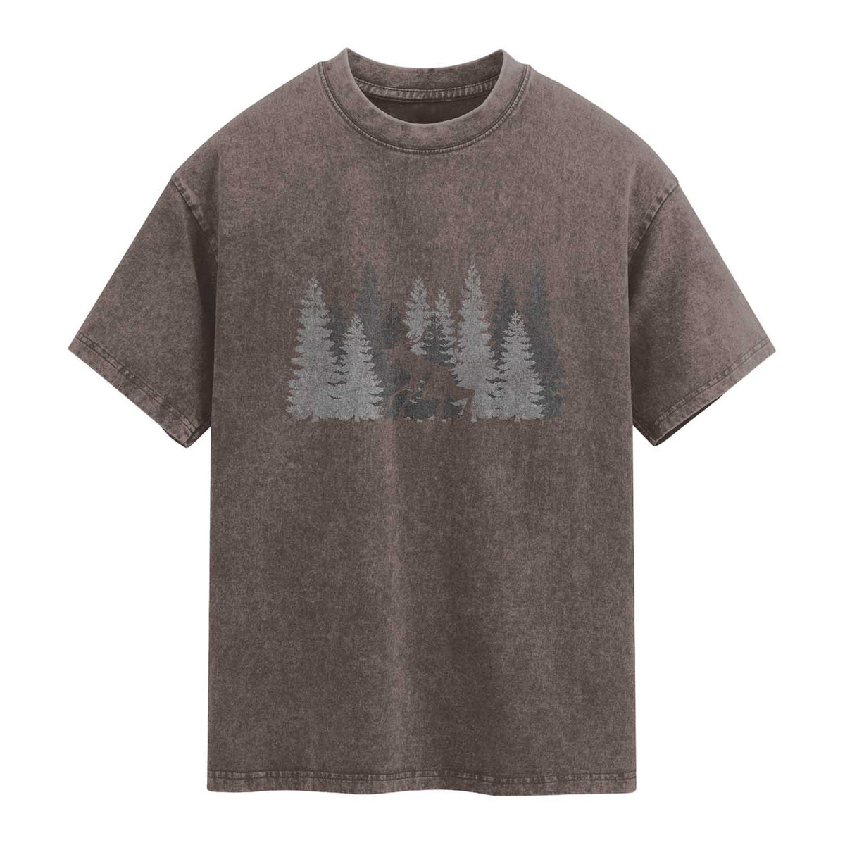 Wendigo Washed Cotton T-Shirt Mountain Trees Cryptid Occult Dark Fantasy