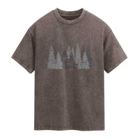 Wendigo Washed Cotton T-Shirt Mountain Trees Cryptid Occult Dark Fantasy