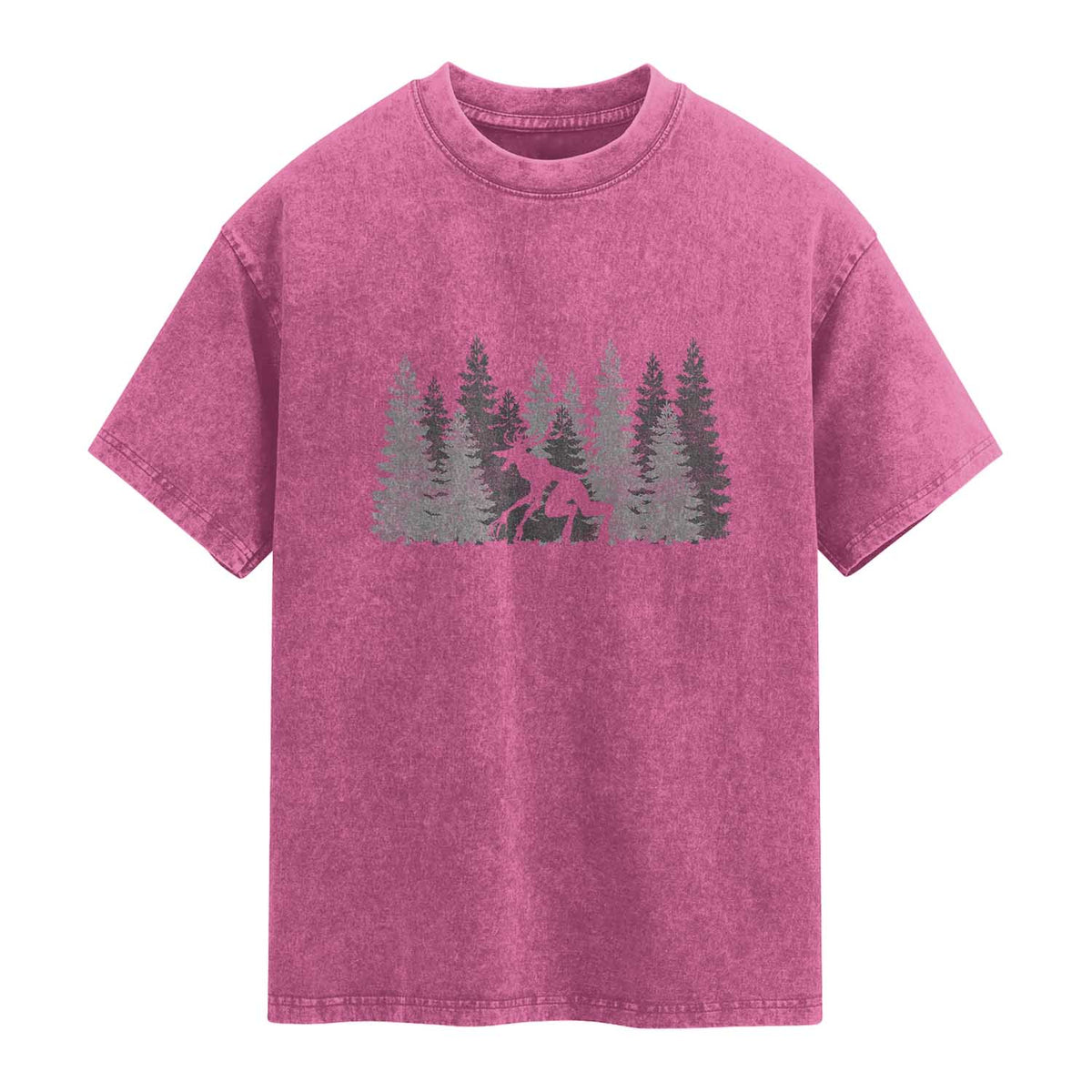 Wendigo Washed Cotton T-Shirt Mountain Trees Cryptid Occult Dark Fantasy