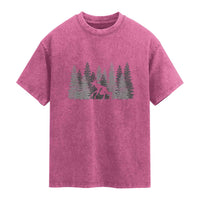 Wendigo Washed Cotton T-Shirt Mountain Trees Cryptid Occult Dark Fantasy