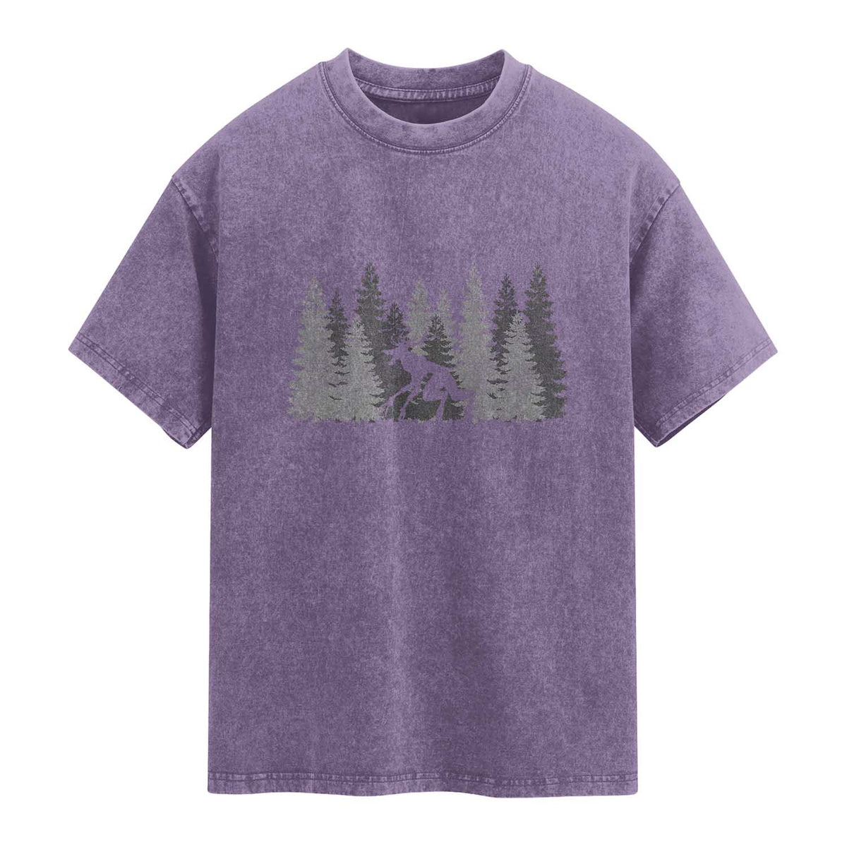 Wendigo Washed Cotton T-Shirt Mountain Trees Cryptid Occult Dark Fantasy
