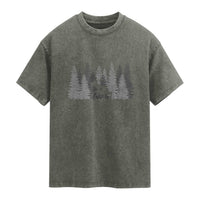 Wendigo Washed Cotton T-Shirt Mountain Trees Cryptid Occult Dark Fantasy