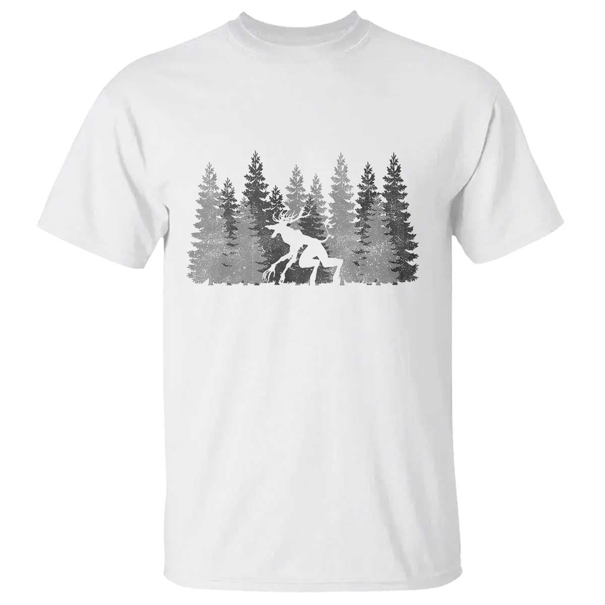 Wendigo T Shirt Mountain Trees Cryptid Occult Dark Fantasy - Wonder Print Shop