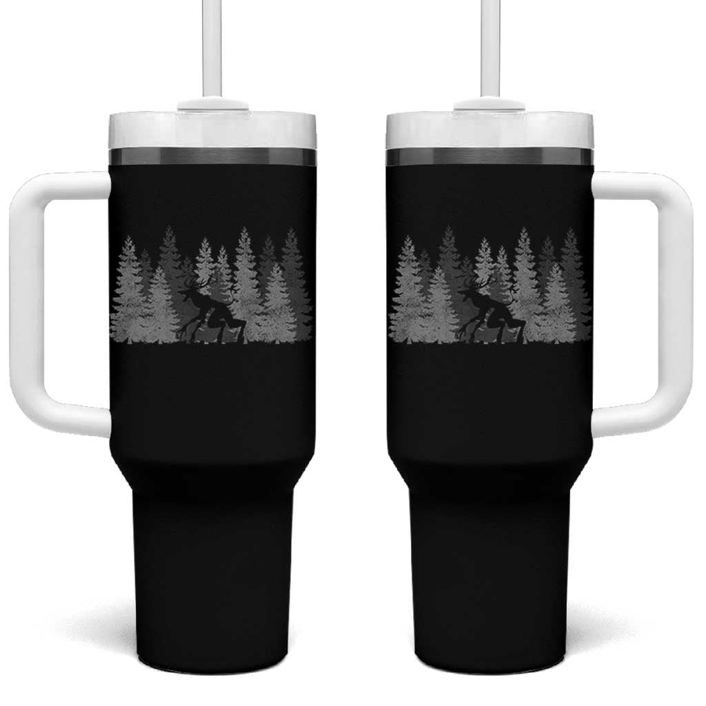 Wendigo Tumbler With Handle Mountain Trees Cryptid Occult Dark Fantasy - Wonder Print Shop