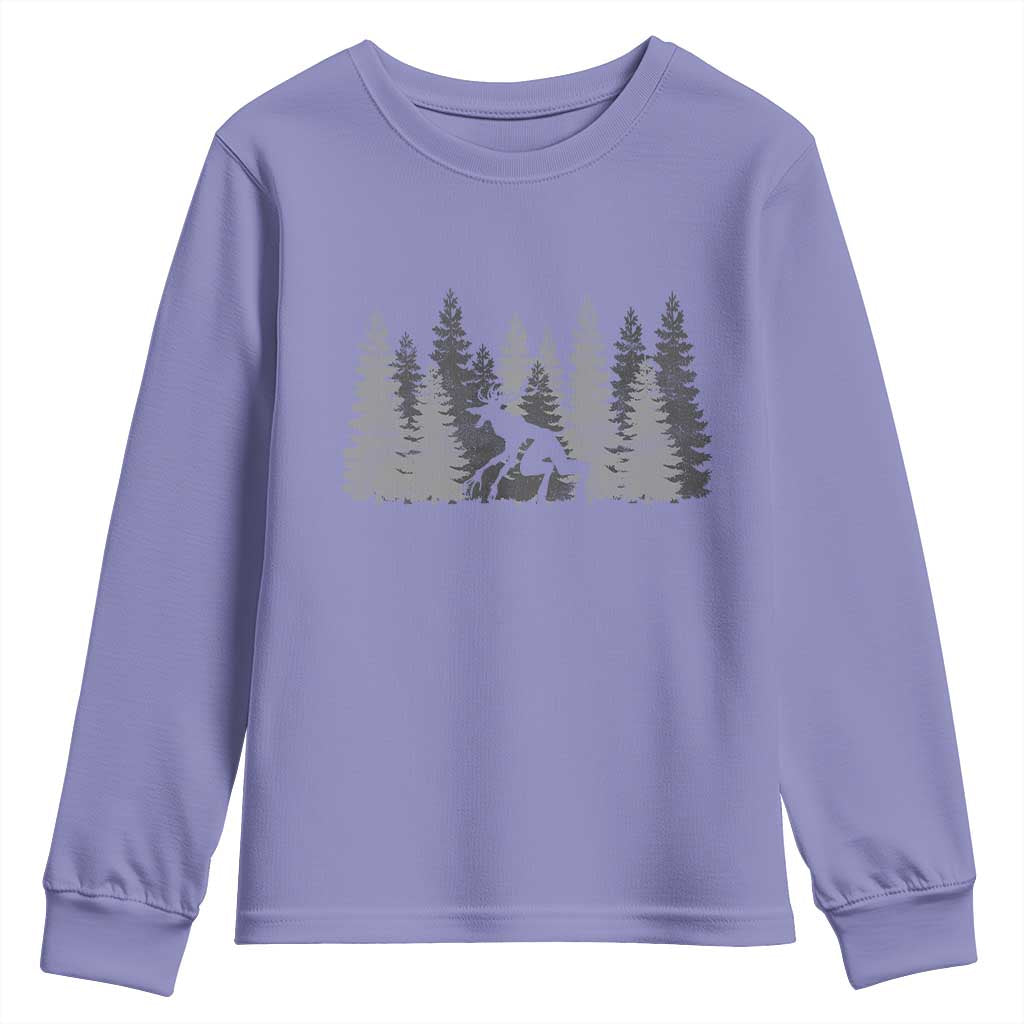Wendigo Youth Sweatshirt Mountain Trees Cryptid Occult Dark Fantasy - Wonder Print Shop
