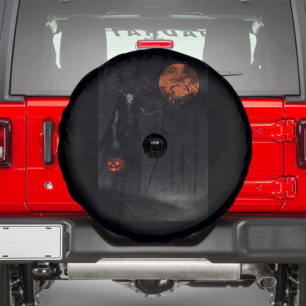 Halloween Wendigo Spare Tire Cover Scary Pumpkin Moon - Wonder Print Shop
