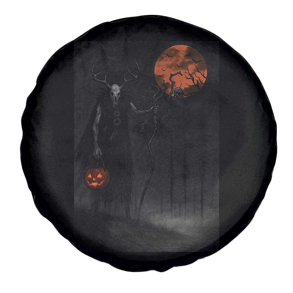 Halloween Wendigo Spare Tire Cover Scary Pumpkin Moon - Wonder Print Shop