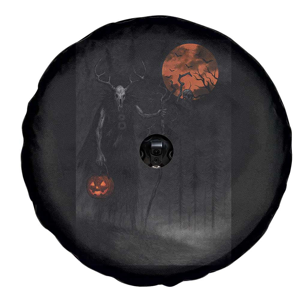 Halloween Wendigo Spare Tire Cover Scary Pumpkin Moon - Wonder Print Shop