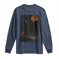 Halloween Wendigo Long Sleeve Shirt Scary Pumpkin Moon - Wonder Print Shop