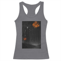 Halloween Wendigo Racerback Tank Top Scary Pumpkin Moon - Wonder Print Shop