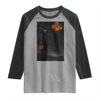 Halloween Wendigo Raglan Shirt Scary Pumpkin Moon - Wonder Print Shop