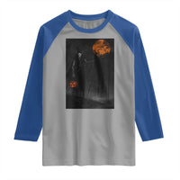 Halloween Wendigo Raglan Shirt Scary Pumpkin Moon - Wonder Print Shop