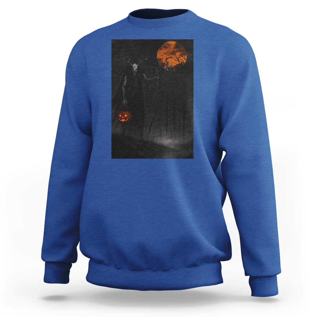 Halloween Wendigo Sweatshirt Scary Pumpkin Moon - Wonder Print Shop