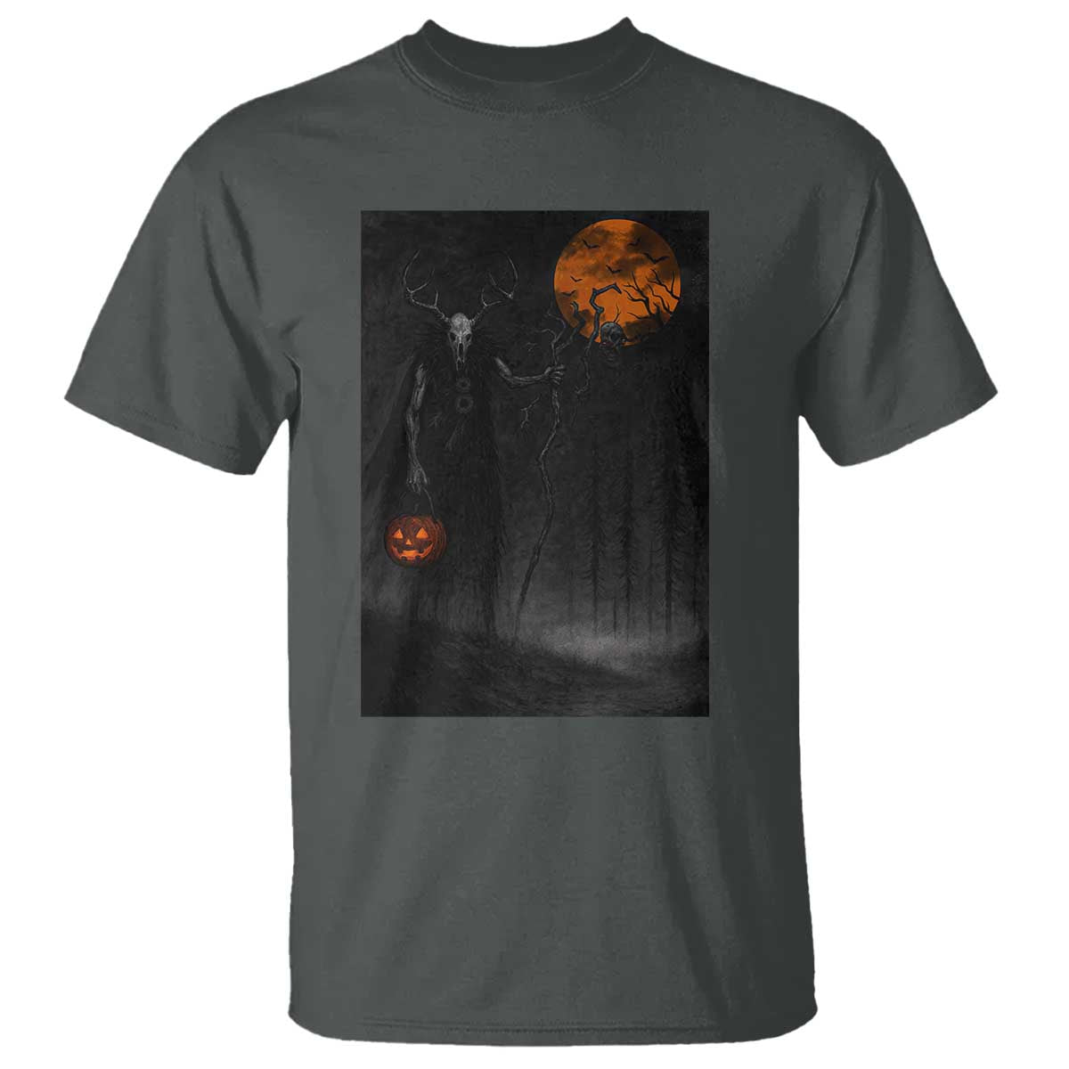 Halloween Wendigo T Shirt Scary Pumpkin Moon - Wonder Print Shop