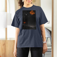 Halloween Wendigo T Shirt For Women Scary Pumpkin Moon - Wonder Print Shop