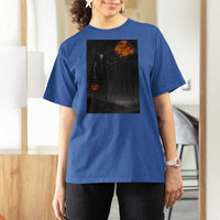 Halloween Wendigo T Shirt For Women Scary Pumpkin Moon - Wonder Print Shop