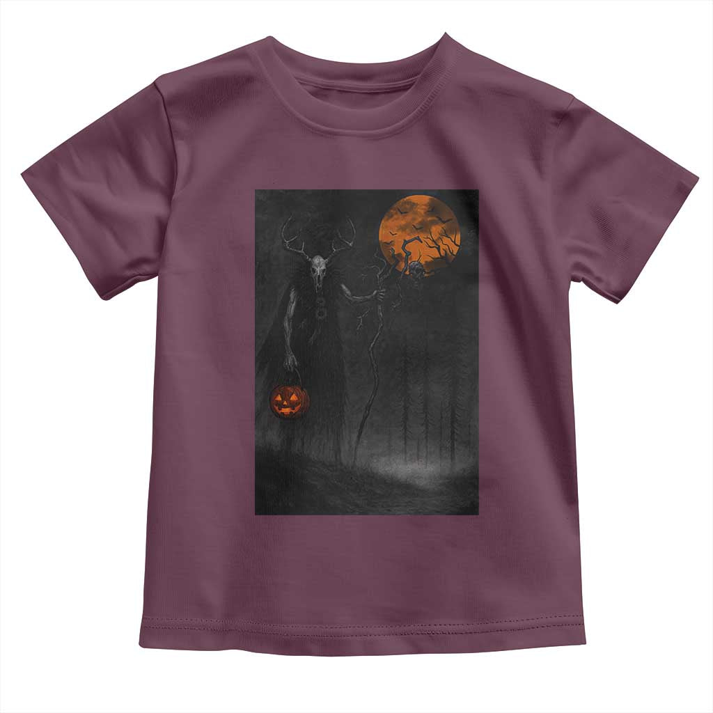 Halloween Wendigo Toddler T Shirt Scary Pumpkin Moon - Wonder Print Shop