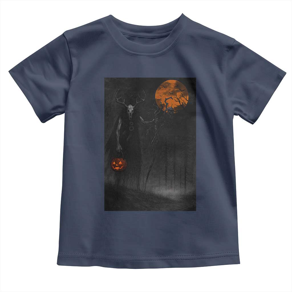 Halloween Wendigo Toddler T Shirt Scary Pumpkin Moon - Wonder Print Shop