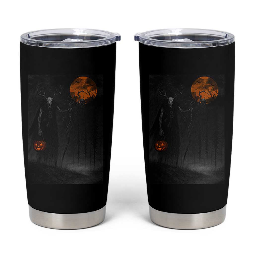 Halloween Wendigo Tumbler Cup Scary Pumpkin Moon - Wonder Print Shop
