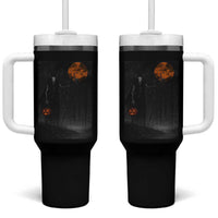 Halloween Wendigo Tumbler With Handle Scary Pumpkin Moon - Wonder Print Shop
