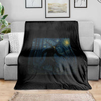 Wendigo Starry Night Throw Blanket Van Gogh Dark Fantasy Cryptid Lovers - Wonder Print Shop
