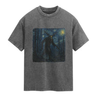Wendigo Starry Night Washed Cotton T-Shirt Van Gogh Dark Fantasy Cryptid Lovers