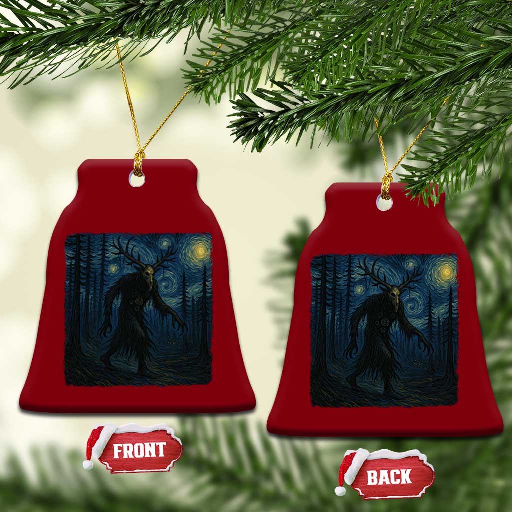Wendigo Starry Night Ceramic Ornament Van Gogh Dark Fantasy Cryptid Lovers - Wonder Print Shop