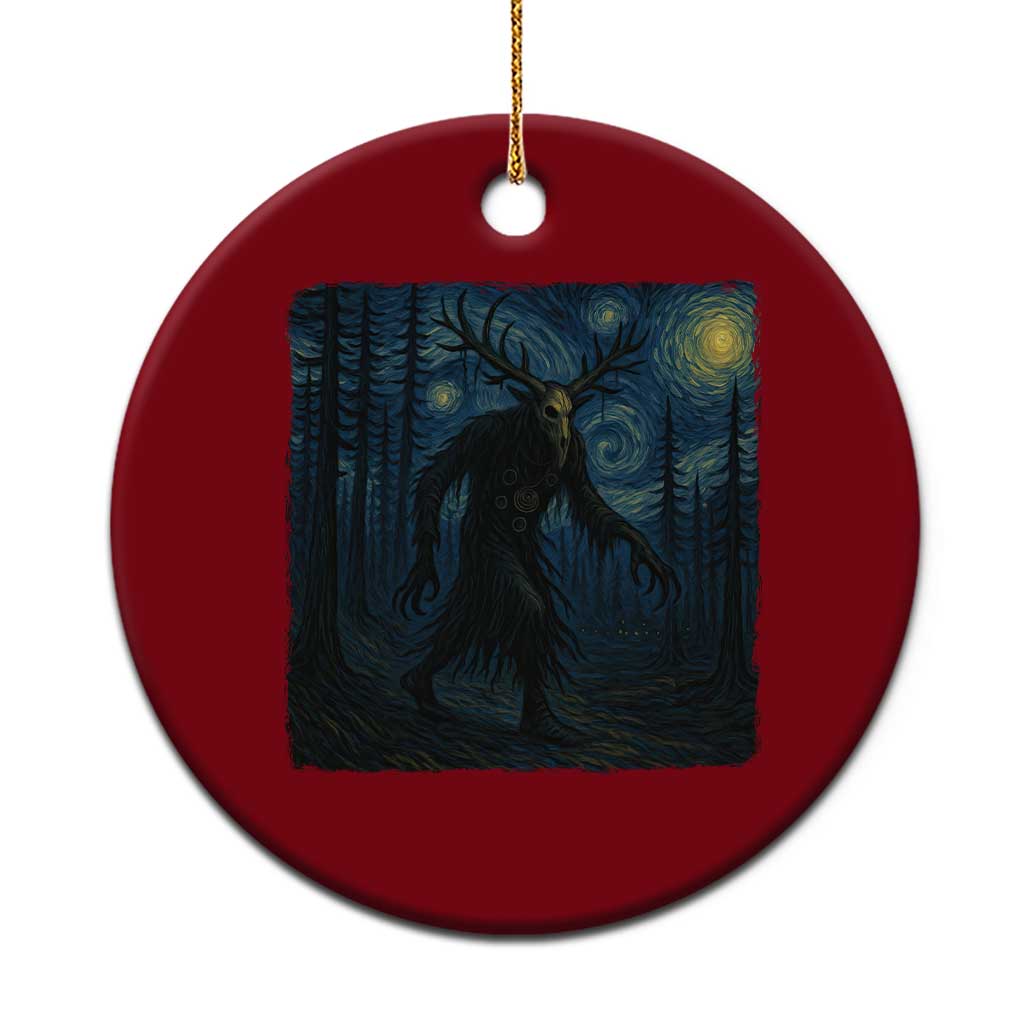 Wendigo Starry Night Ceramic Ornament Van Gogh Dark Fantasy Cryptid Lovers - Wonder Print Shop