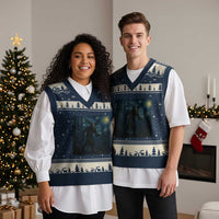 Wendigo Starry Night V-Neck Knit Sweater Vest Van Gogh Dark Fantasy Cryptid Lovers - Wonder Print Shop