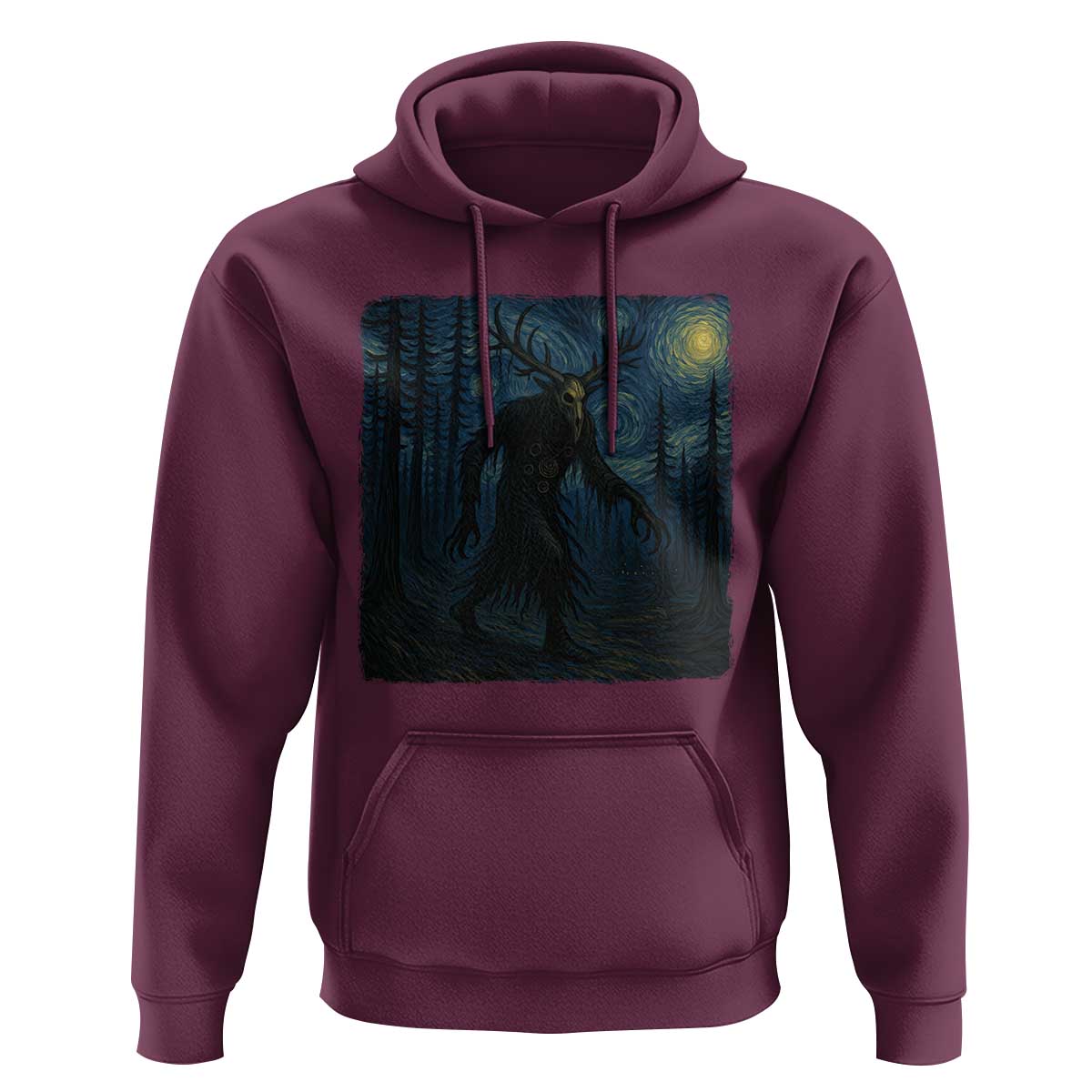Wendigo Starry Night Hoodie Van Gogh Dark Fantasy Cryptid Lovers - Wonder Print Shop