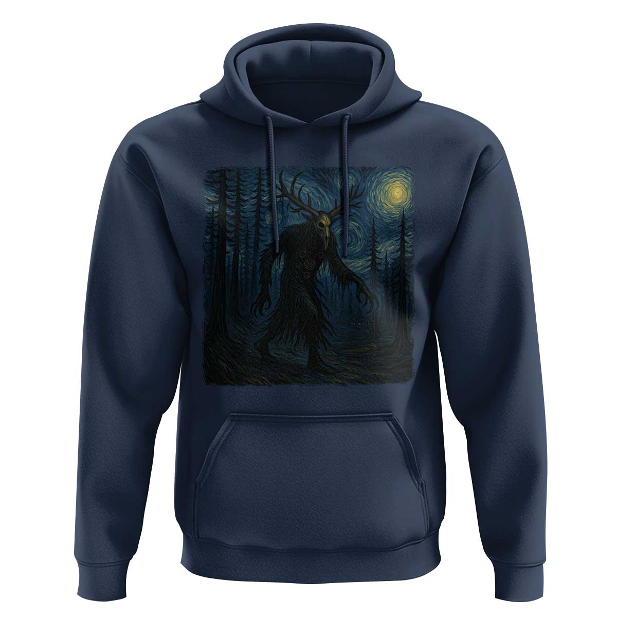 Wendigo Starry Night Hoodie Van Gogh Dark Fantasy Cryptid Lovers - Wonder Print Shop