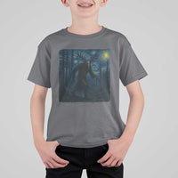 Wendigo Starry Night T Shirt For Kid Van Gogh Dark Fantasy Cryptid Lovers - Wonder Print Shop