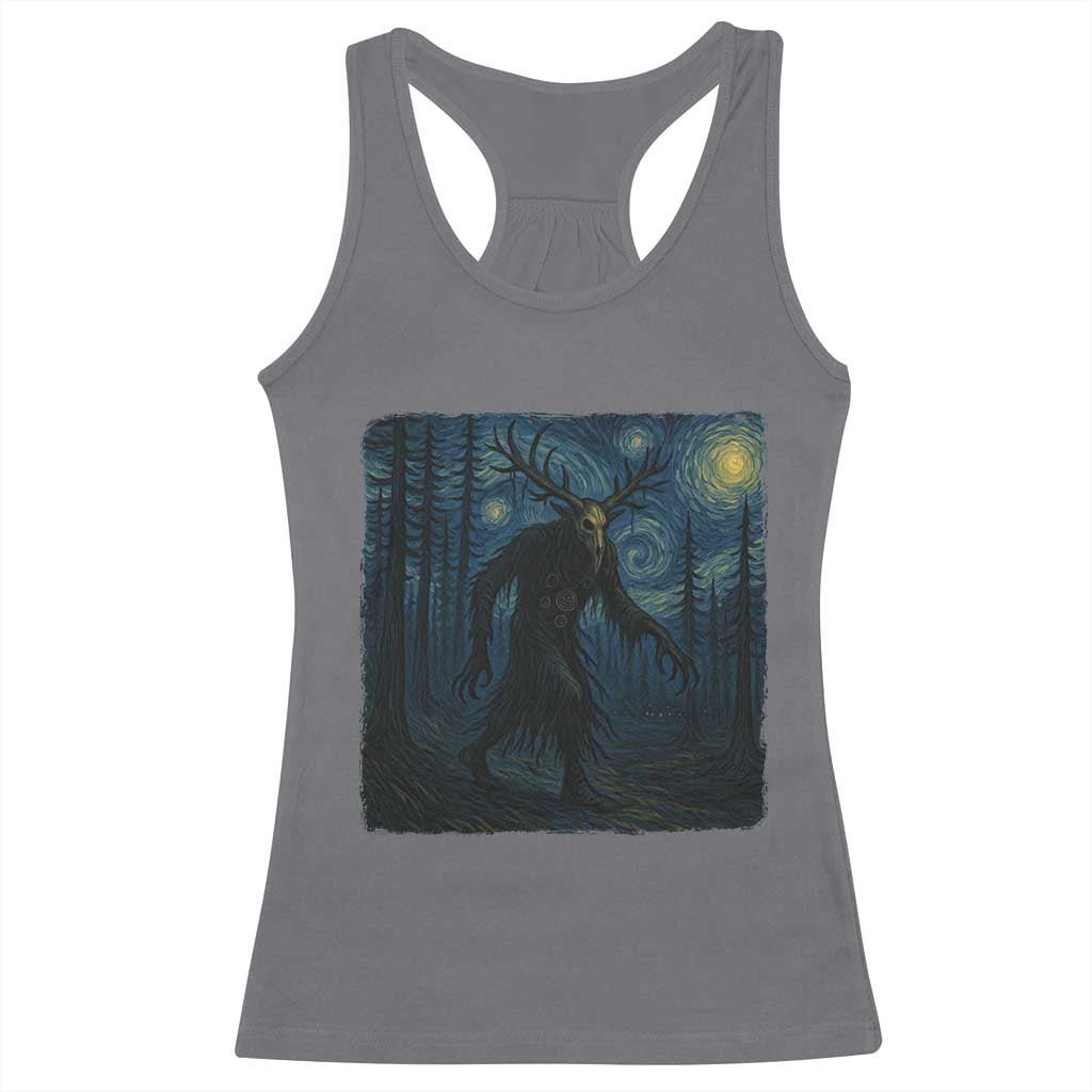 Wendigo Starry Night Racerback Tank Top Van Gogh Dark Fantasy Cryptid Lovers - Wonder Print Shop