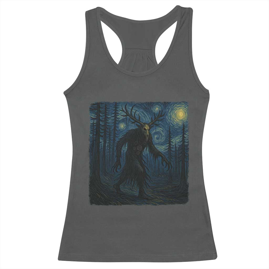 Wendigo Starry Night Racerback Tank Top Van Gogh Dark Fantasy Cryptid Lovers - Wonder Print Shop