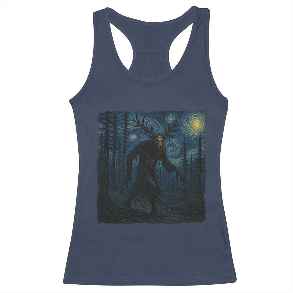Wendigo Starry Night Racerback Tank Top Van Gogh Dark Fantasy Cryptid Lovers - Wonder Print Shop