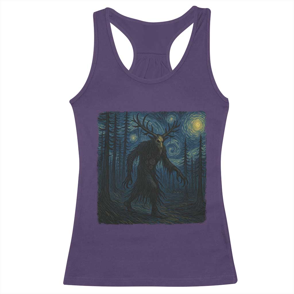 Wendigo Starry Night Racerback Tank Top Van Gogh Dark Fantasy Cryptid Lovers - Wonder Print Shop