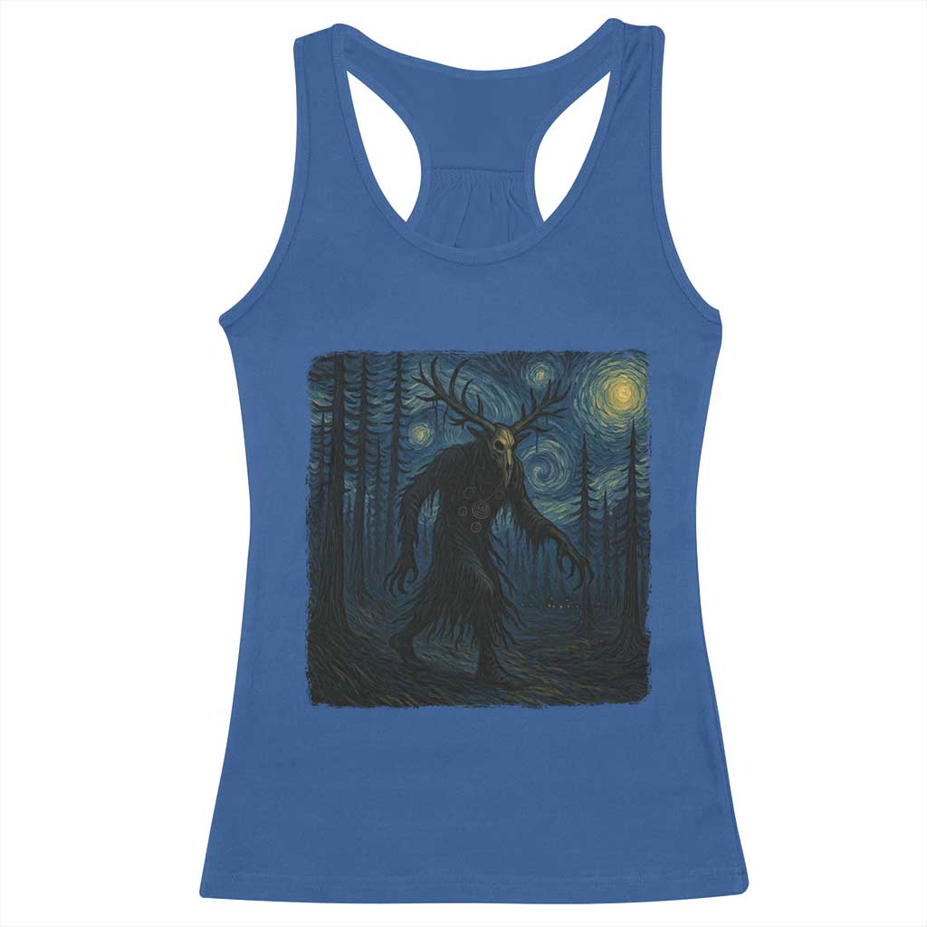 Wendigo Starry Night Racerback Tank Top Van Gogh Dark Fantasy Cryptid Lovers - Wonder Print Shop