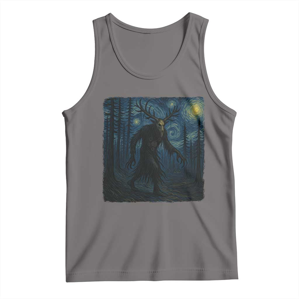 Wendigo Starry Night Tank Top Van Gogh Dark Fantasy Cryptid Lovers - Wonder Print Shop