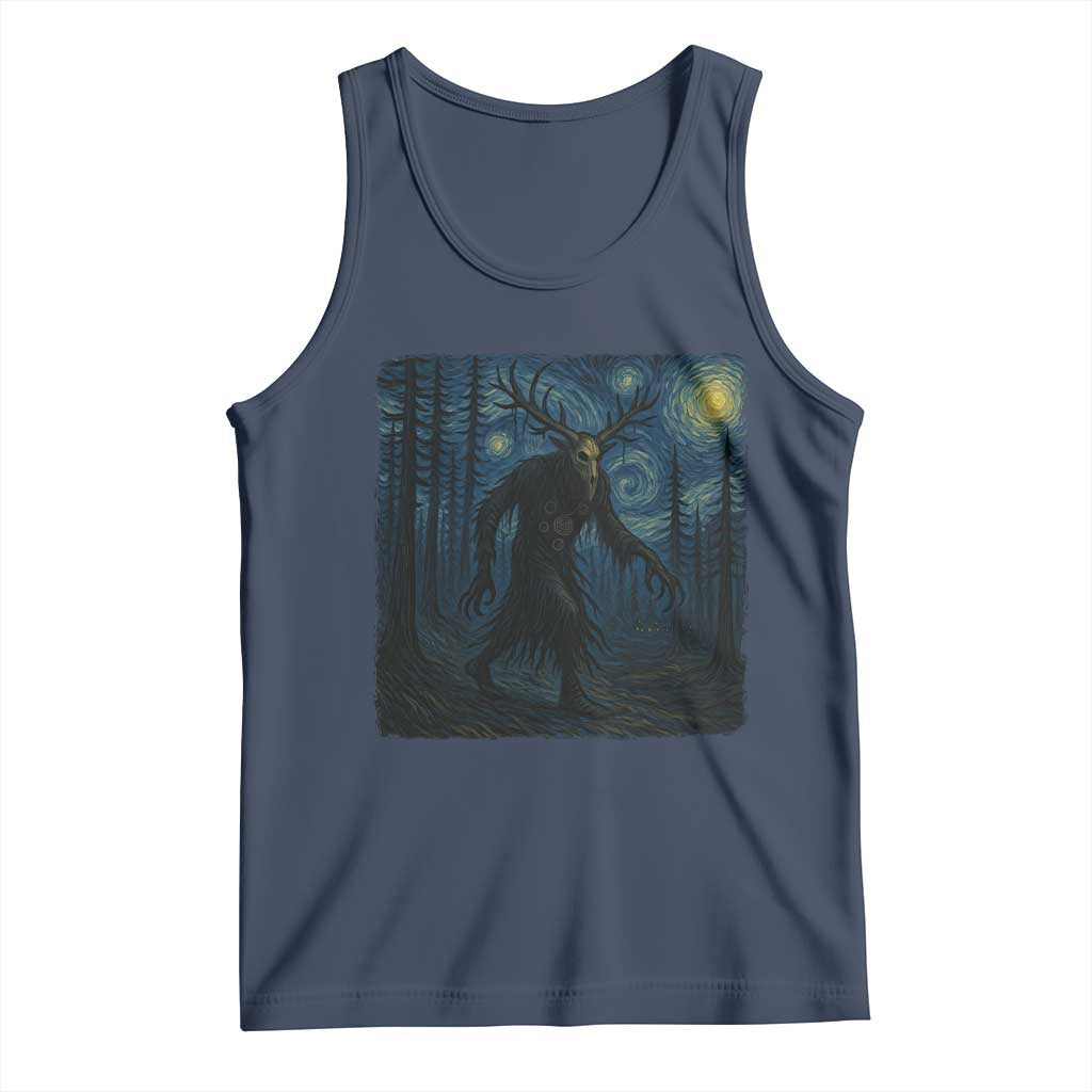 Wendigo Starry Night Tank Top Van Gogh Dark Fantasy Cryptid Lovers - Wonder Print Shop