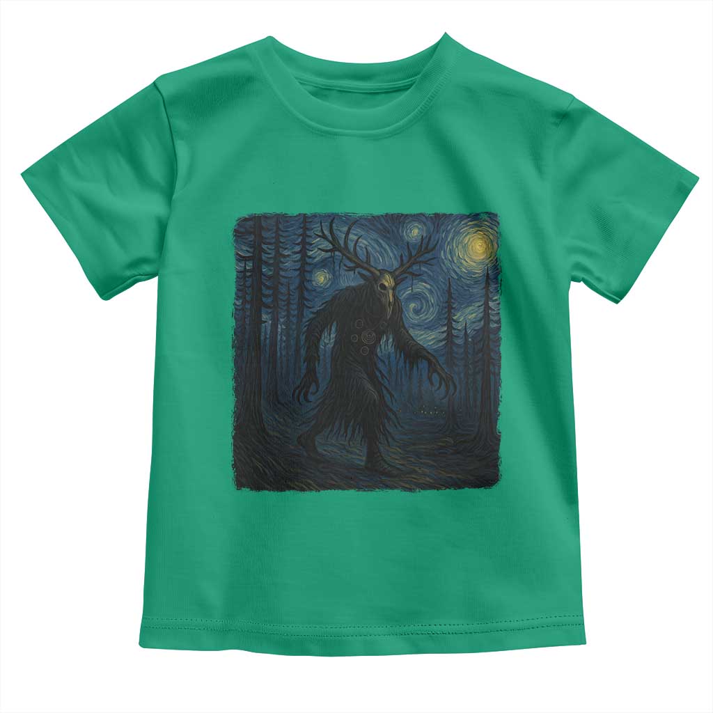 Wendigo Starry Night Toddler T Shirt Van Gogh Dark Fantasy Cryptid Lovers - Wonder Print Shop