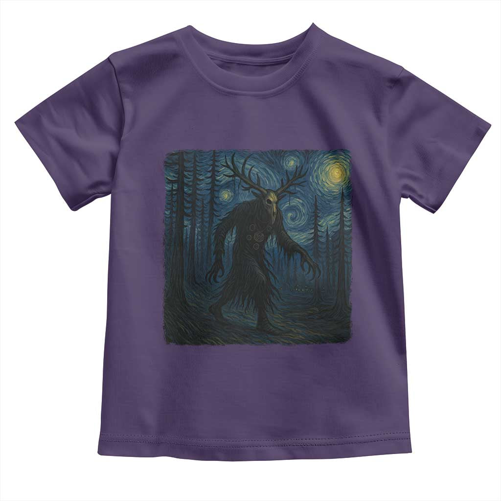 Wendigo Starry Night Toddler T Shirt Van Gogh Dark Fantasy Cryptid Lovers - Wonder Print Shop