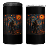 Bigfoot Starry Night 4 in 1 Can Cooler Tumbler Funny Halloween Van Gogh Sasquatch Lovers - Wonder Print Shop