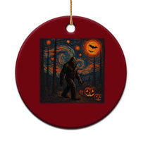 Bigfoot Starry Night Ceramic Ornament Funny Halloween Van Gogh Sasquatch Lovers - Wonder Print Shop